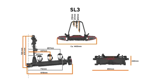 Bagażnik rowerowy na hak SPINDER SL3 - obrazek 7